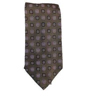 ETRO Milano Vibrant Geometric‎ Silk Tie Men's Necktie Made In Italy Purple Black